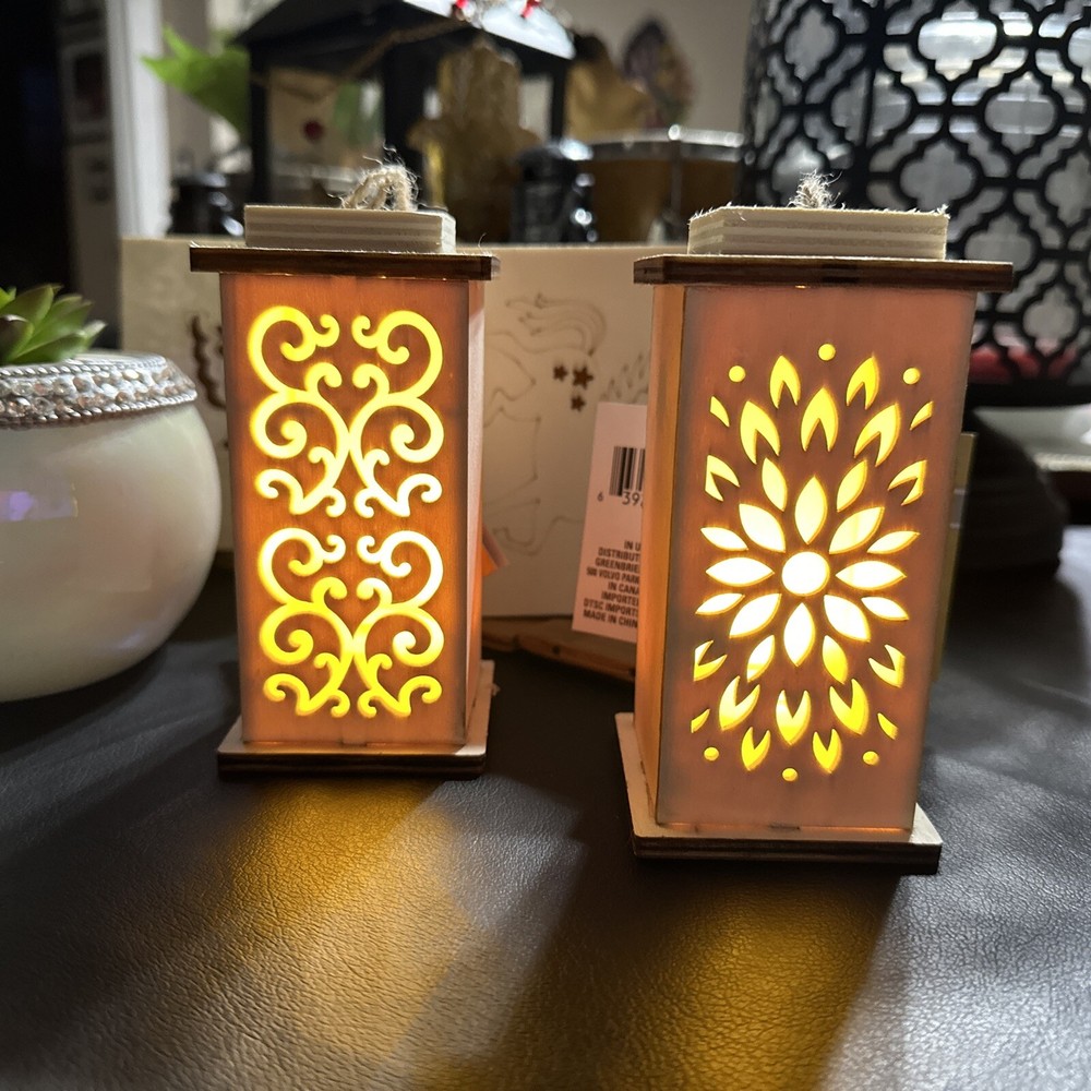 Wooden Craft Lantern 2 Pieces