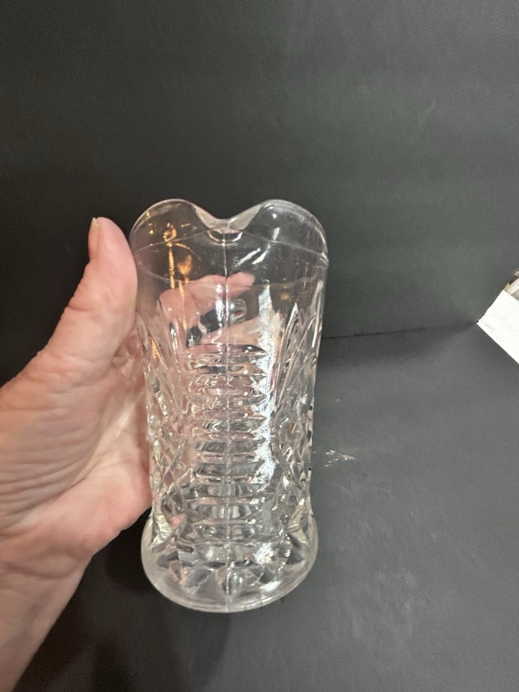 Small Clear Glass Starburst Design Pitcher