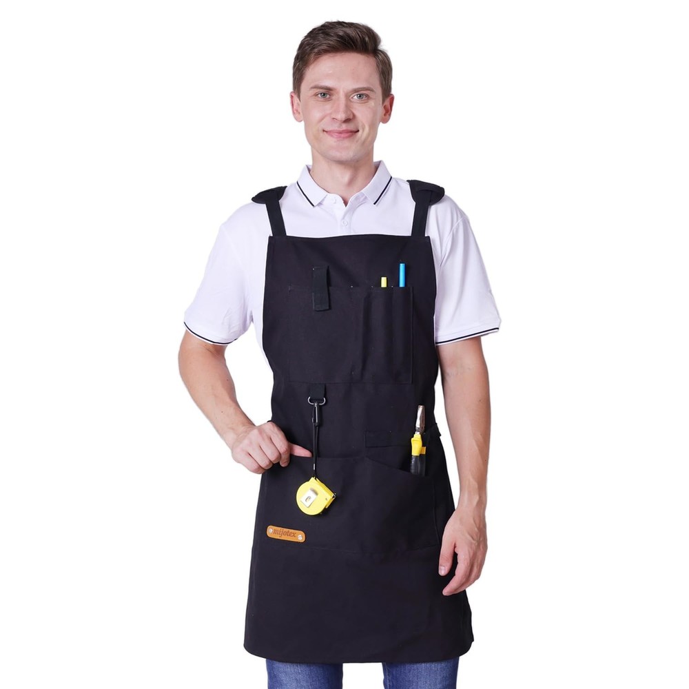 Mijotex Work Apron with Tool Pockets and Adjustable For Blacksmiths,Workshop,...