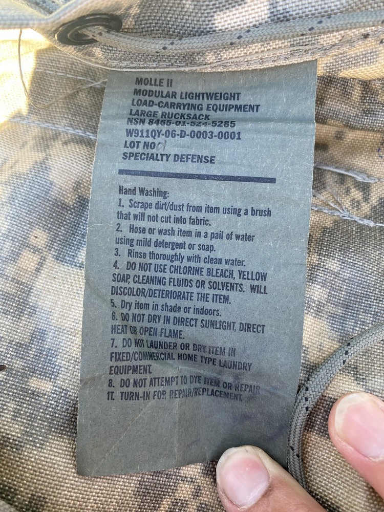 AUTHENTIC MOLLE II LARGE RUCKSACK - ARMY US