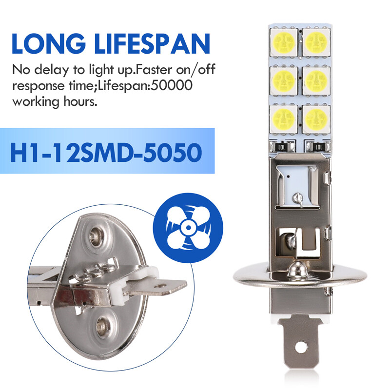 4x H1 LED Headlight Bulbs Conversion Kit High Low Beam Super Bright 6500K White