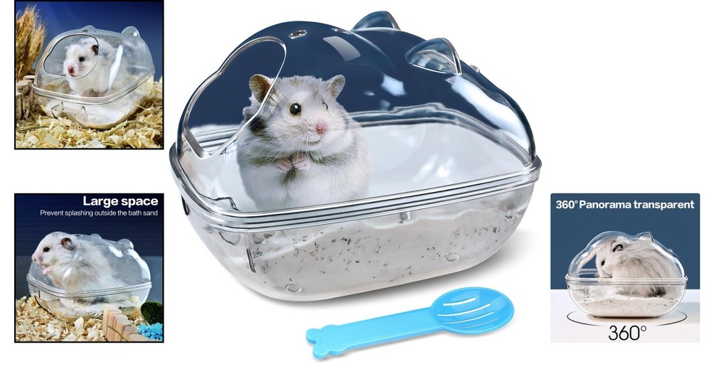 Compact Hamster Sand Bath Container - Easy to Clean, Detachable Design (S)