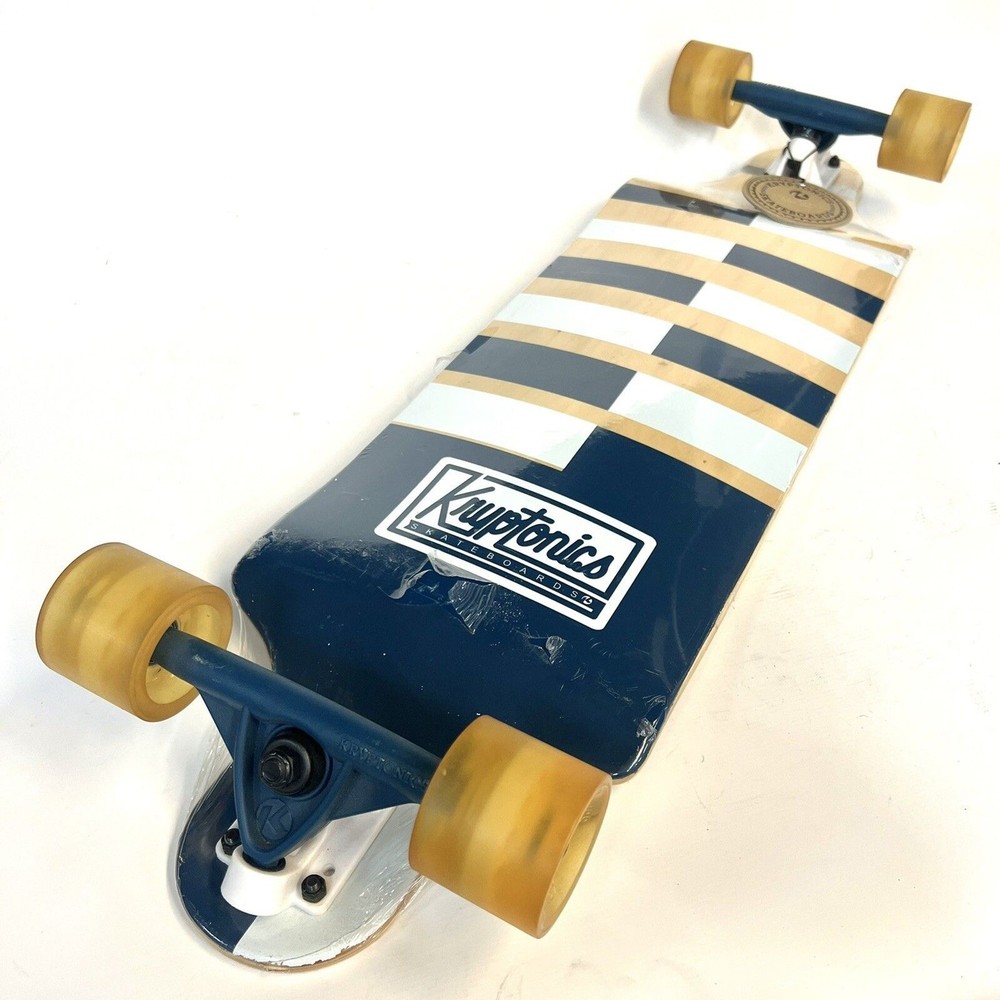Kryptonics 32” Drop-Down Full Concave Longboard Skateboard Maple Checkered NEW
