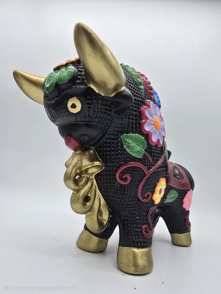 Pucara Bull–Peruvian HandPainted Ceramic Decor – Prosperity & Protection
