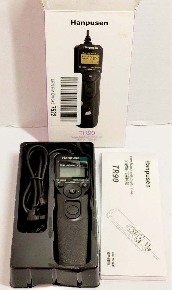 Hanpusen TR-90 Remote Switch With Digital Timer For Camera Shutter Use Open Box