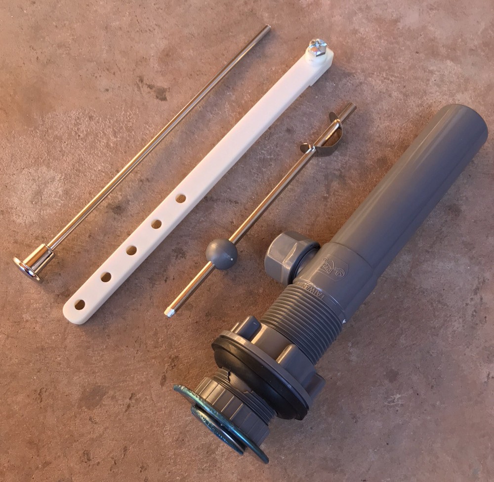 Bathroom Sink Drain Assembly Kit - Pop-Up Brushed Nickel - Plastic, 1-1/4"