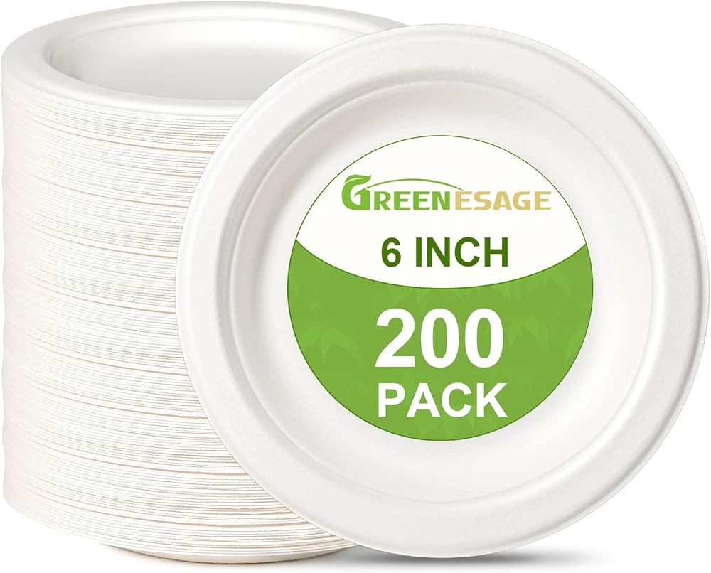 Small Paper Plates 6 inch, postable Disposable Plates for Dert, Cake