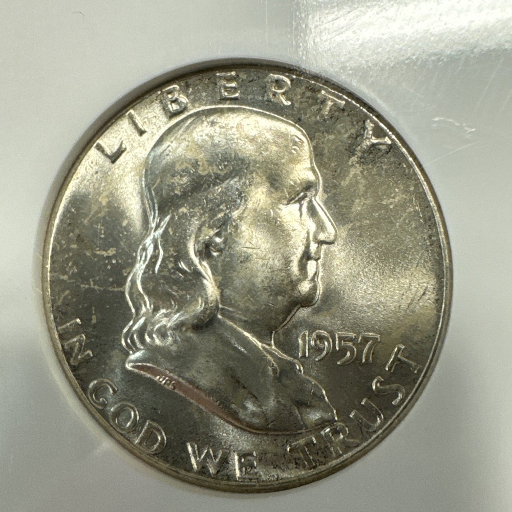 1957 Franklin Silver Half Dollar NGC MS64 BU Uncirculated.