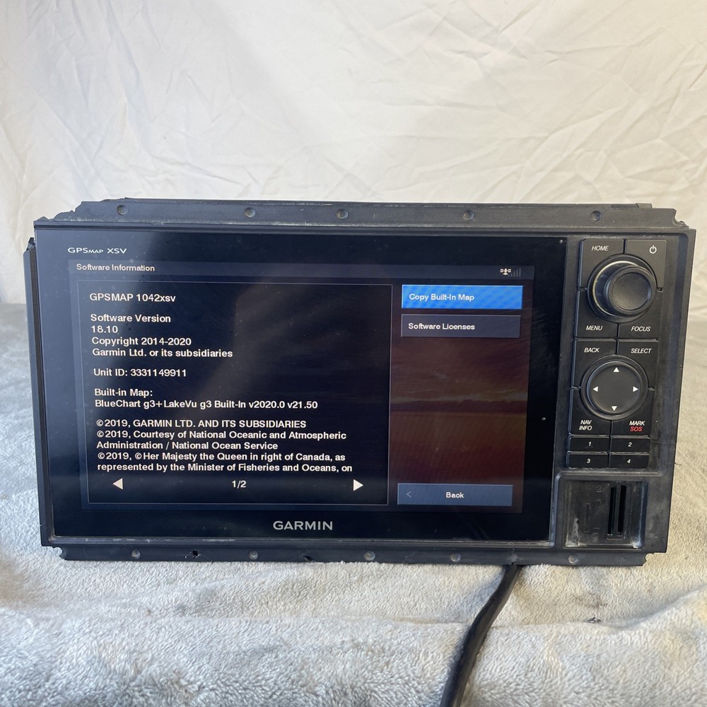 Garmin Gpsmap 1042xsv Chartplotter Display As Pictured Please See Images