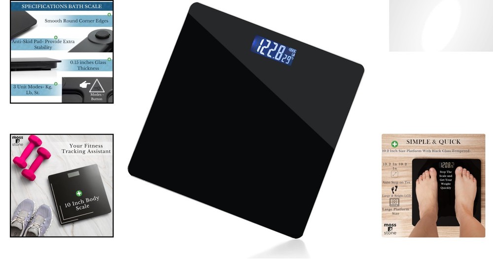 Modern Digital Weight Scale: Backlit Display, 400lb Capacity for Home Tracking