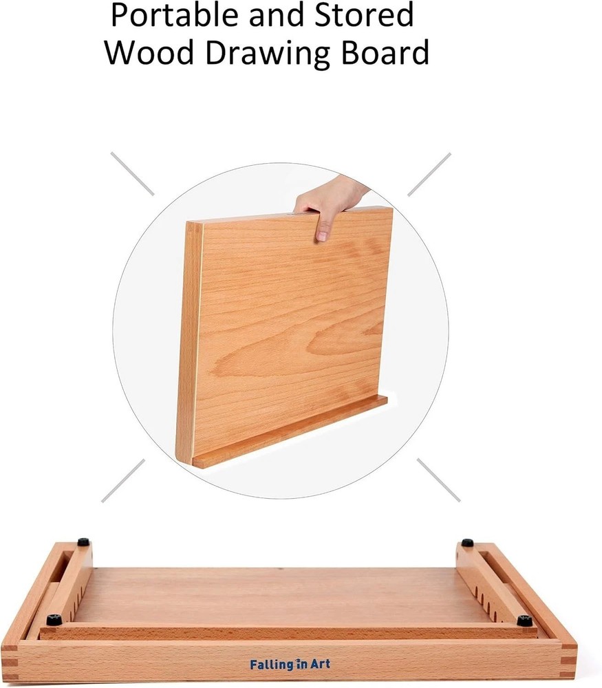 Durable Beech Wood Drawing Easel with Adjustable Angles - Ideal for Artists