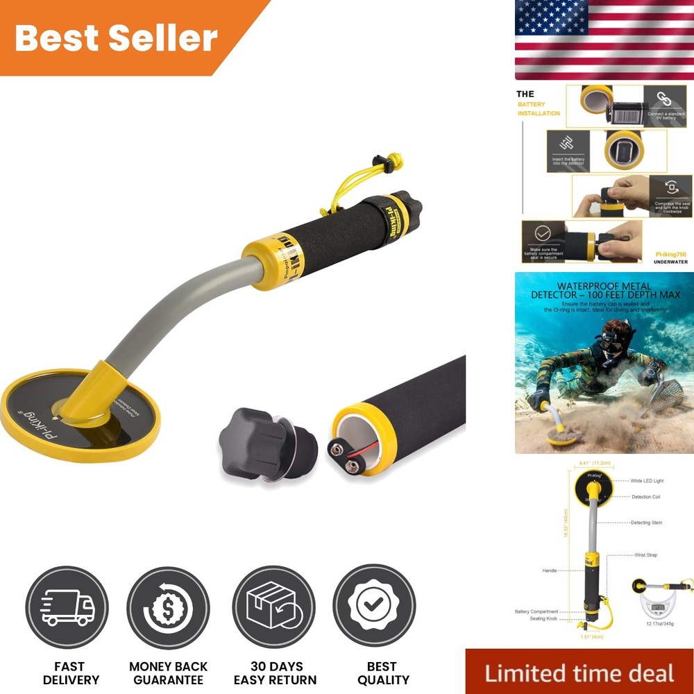 Lightweight Underwater Metal Detector - High Sensitivity with Adjustable Length