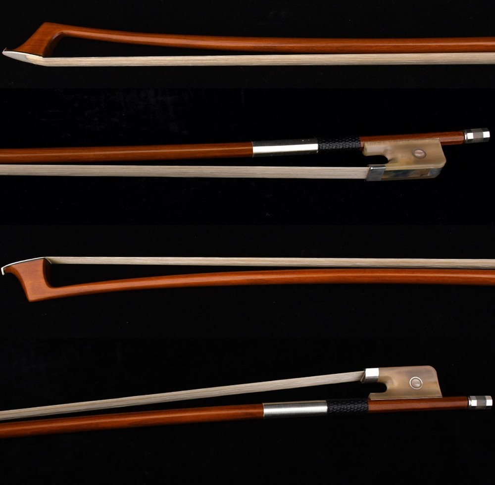 D.PECCATTE Copy Master Pernambuco Cello Bow 4/4 White OX Parisan eye Silver Fast