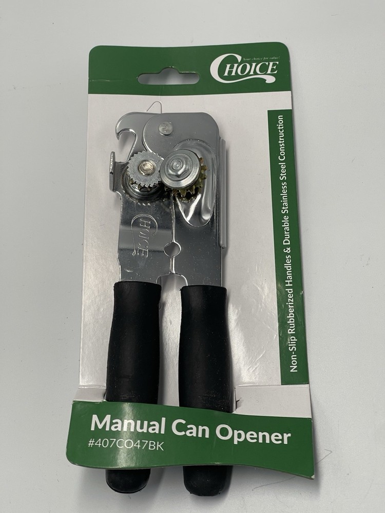 2 Pack Choice Manual Can Opener with Black Handle Restaurant Kitchen