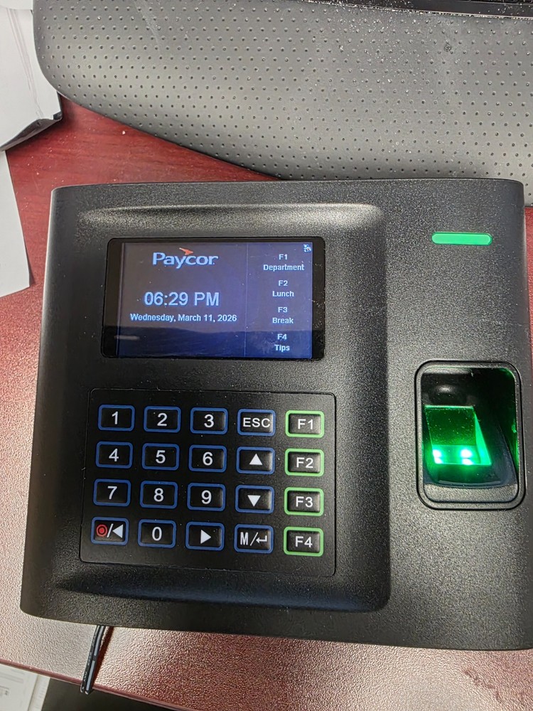 PAYCOR Time Collection System - USED - Works but items missing like book