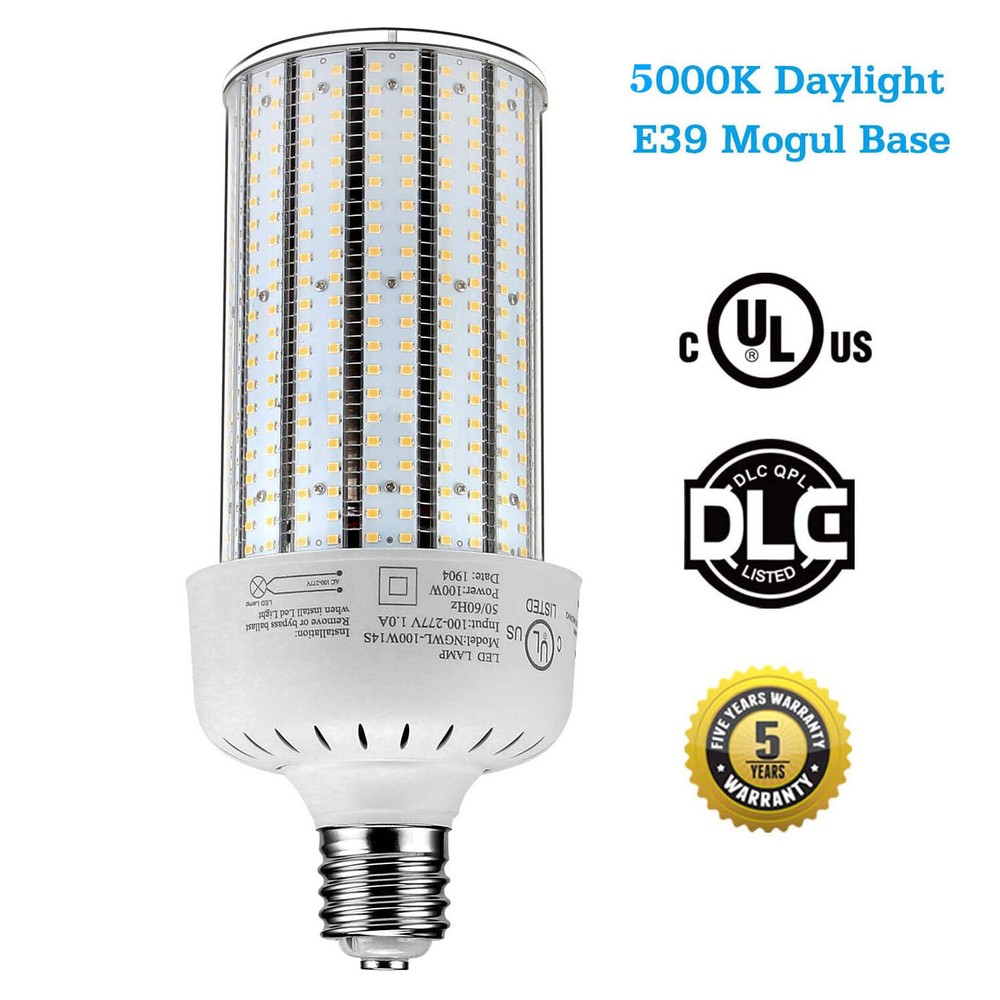 E39 Large Base 100W LED Retrofit Bulb Corn Cob Light 5000K High Bay Lighting DLC