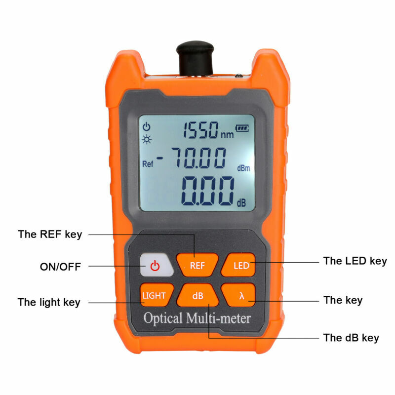 FTTH Fiber Optic Optical Power Meter Cable Tester -70~+6 dbm Backlight