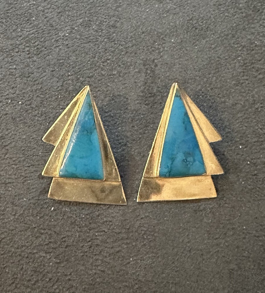 Sterling Silver 925 Turquoise Arrowhead Dangle Earrings