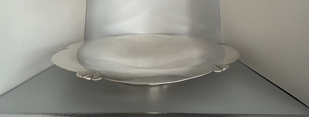 Vintage Sterling Round Footed Tray, 12”