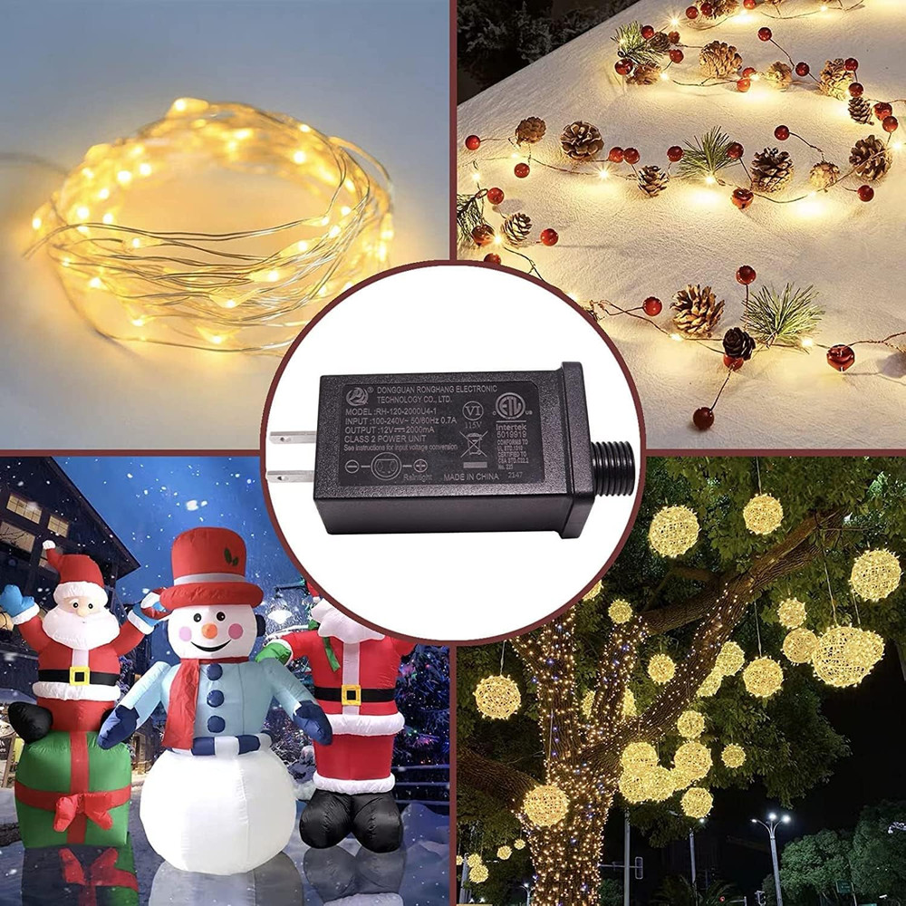 2000mA Replacement Adaptor for 8-12ft Christmas Yard Inflatable 2A 12V Adapte