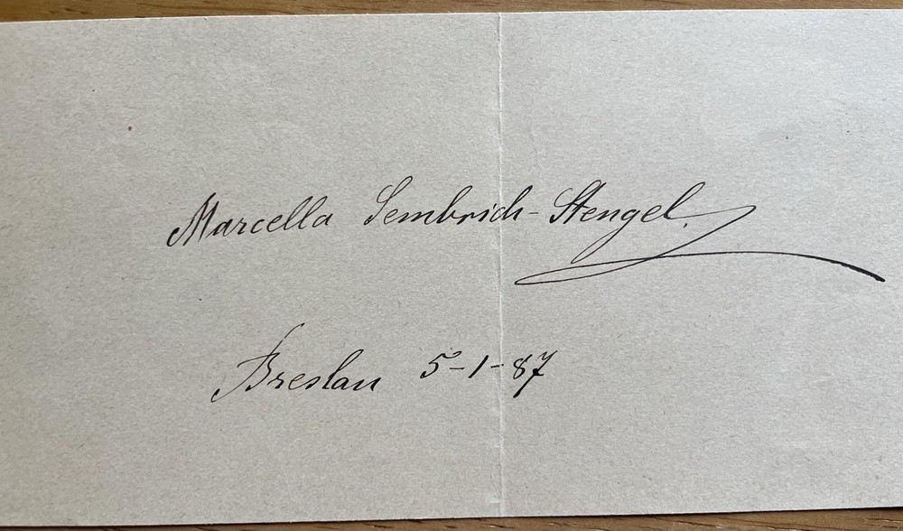 Polish Soprano Marcella Sembrich Autograph