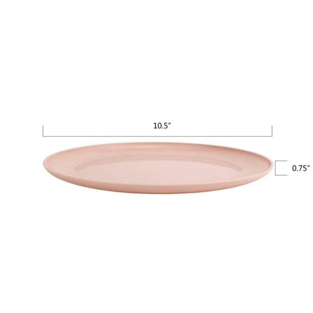 15-Piece Plastic Swirl Pattern Dinnerware Bundle Set, Pink