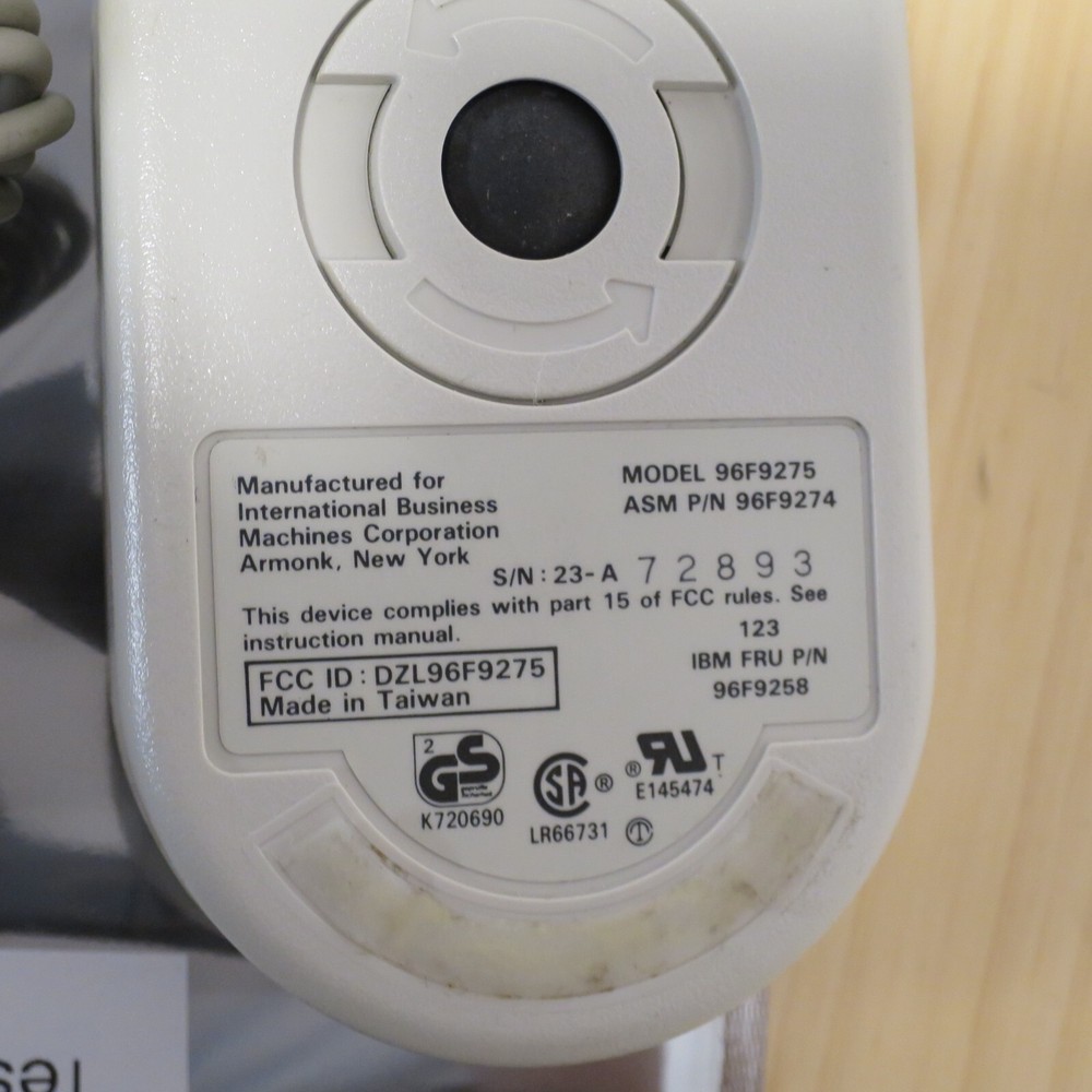 Original IBM Tank Mouse 96F9275 Wired 2 Button - Tested 02