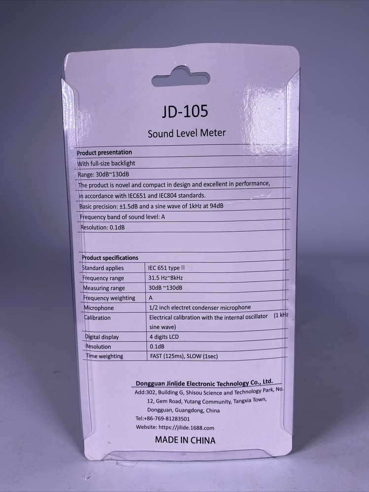 Jlde 105 Sound Level Meter