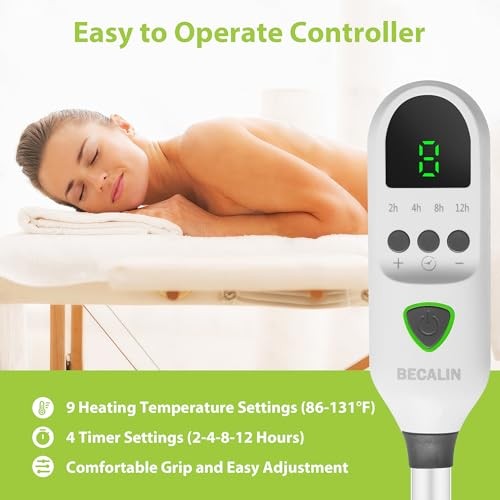 Massage Table Warmer Heating Pad Professional SPA 9 Heating/2-4-8-12H Timer