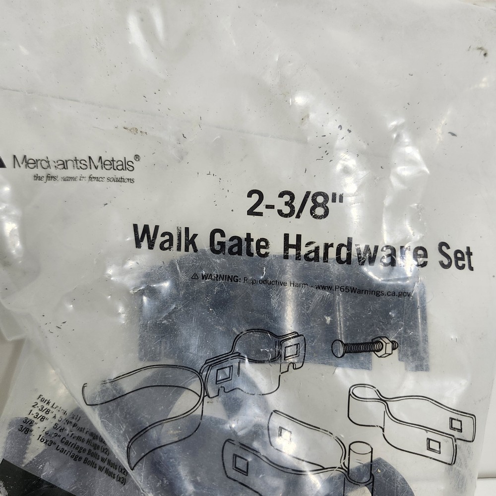 2-3/8" Walk Gate Hardware Set BLACK Merchant Metals New