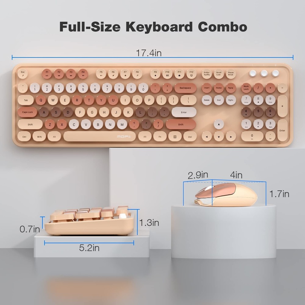 MOFII Wireless Computer Keyboard and Mouse Combo, Typewriter Full Size Keyboa...