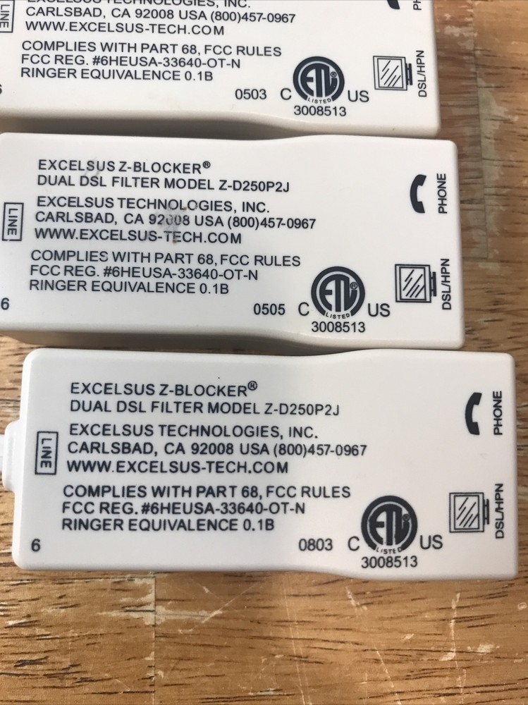 3- excel sus z-blocker dual dsl filter model z-d250p2j Untested