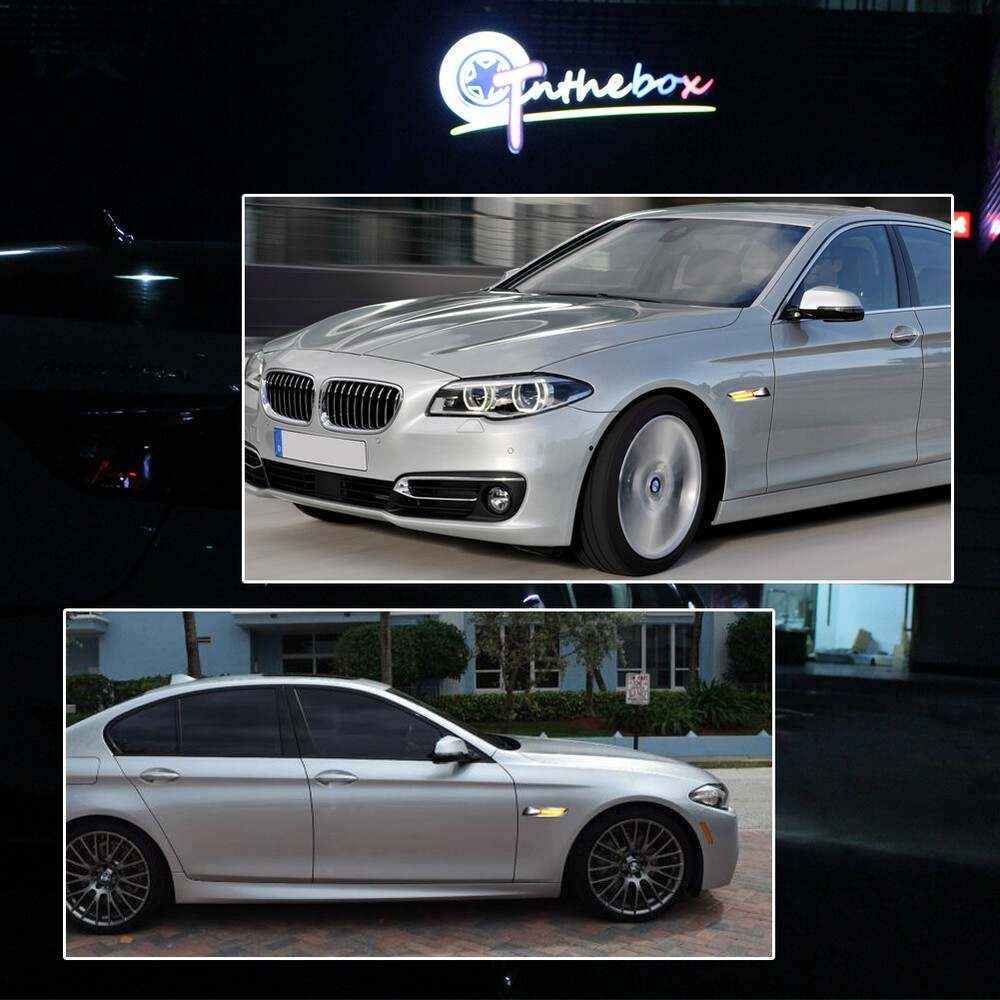 F10 Style Amber LED Clear Front Side Marker Lights For BMW E60 E82 E88 E90 E92