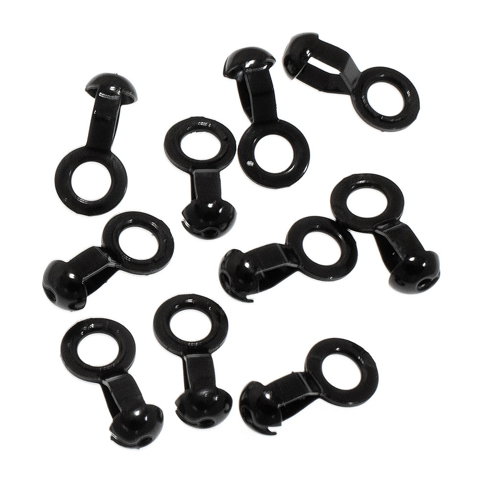 25 Black Ball Chain #6 Lamp/Fan Pull Loop Connectors, "A" Coupling