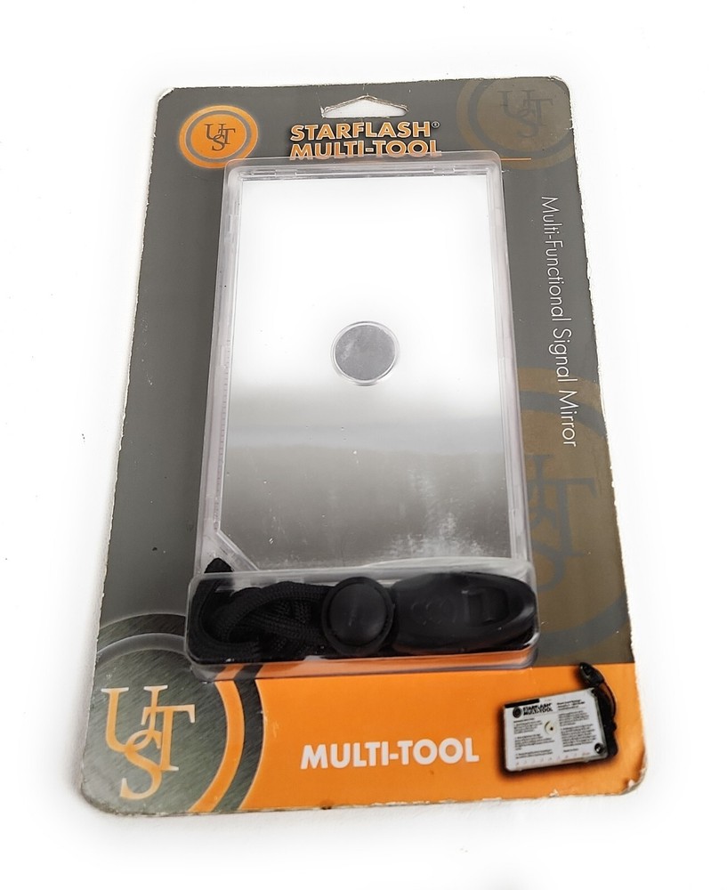 UST: StarFlash Multi-Tool Mirror w/Ferro Rod Compass Whistle Ruler and more
