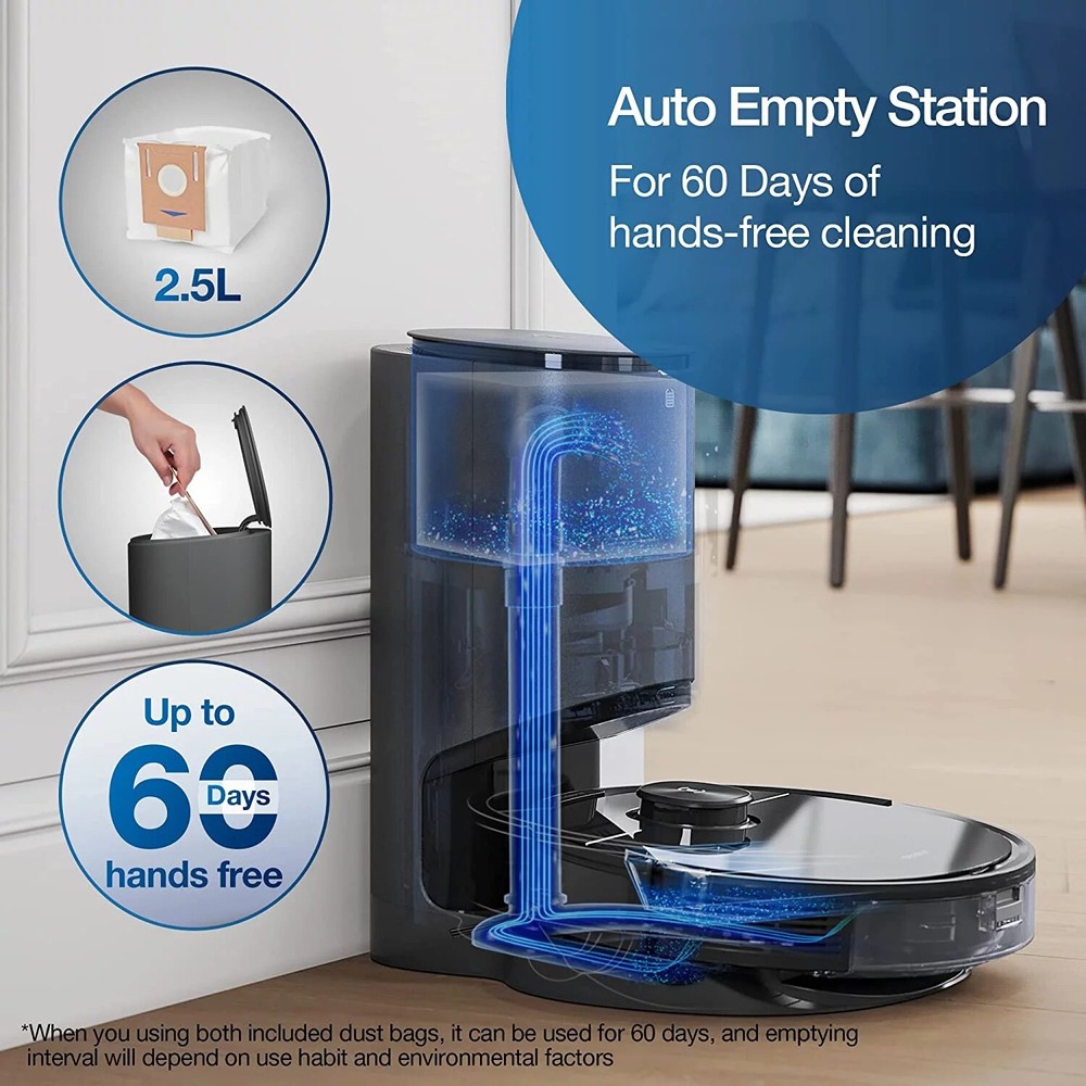 Ecovacs Deebot N8 Pro+ Robot Vacuum and Mop, Black