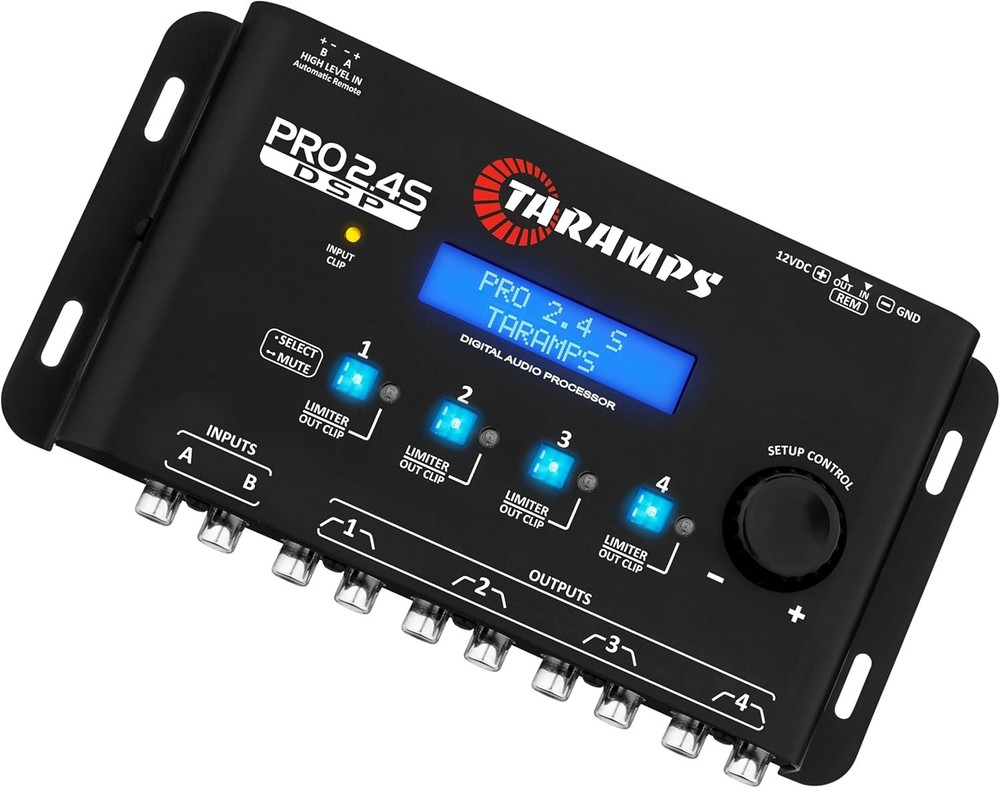 Pro 2.4S DSP Crossover Equalizer 15-Band Graphic 4-Channel Audio Processor