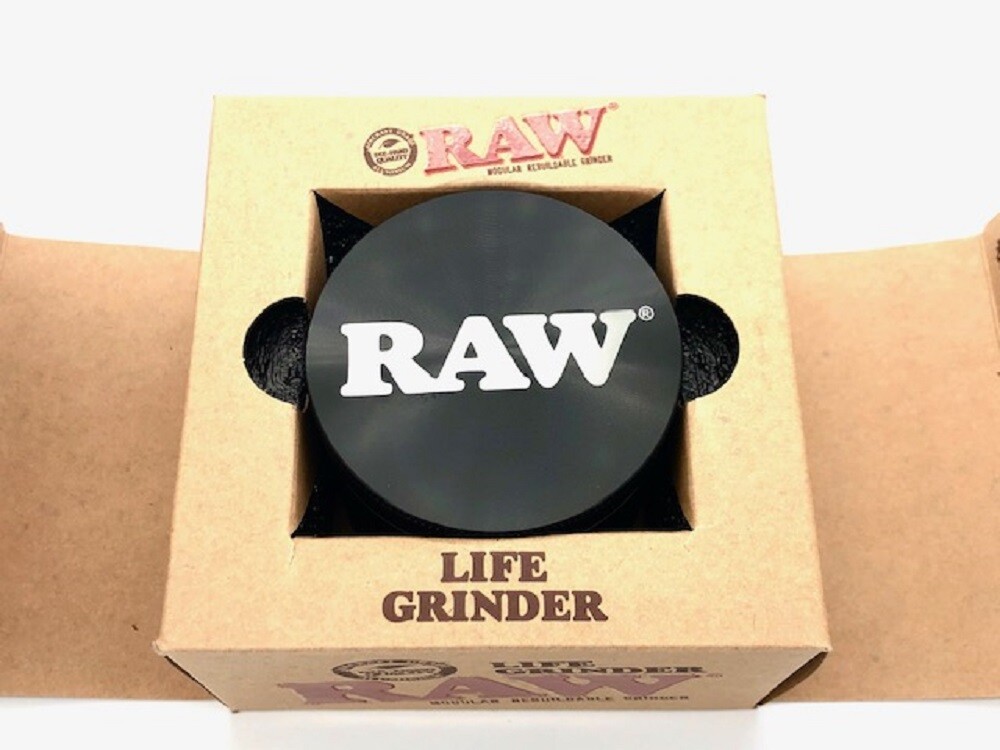 RAW Life 4-Piece Herb Grinder Version 3 V3 - Black