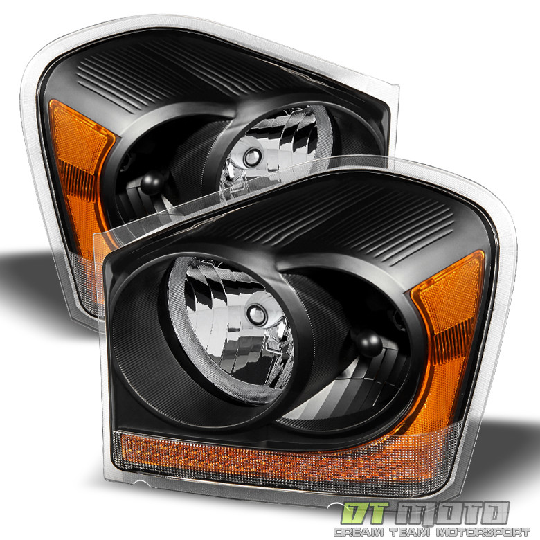 Black 2004-2006 Dodge Durango ST/SLT Headlights Headlamps Replacement Left+Right
