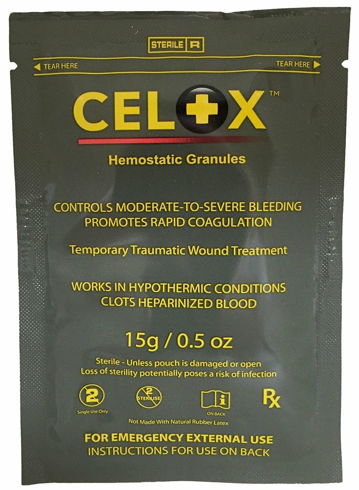 Celox 15g Granule Pack EMS, EMT, IFAK Hemostatic Bleed Control