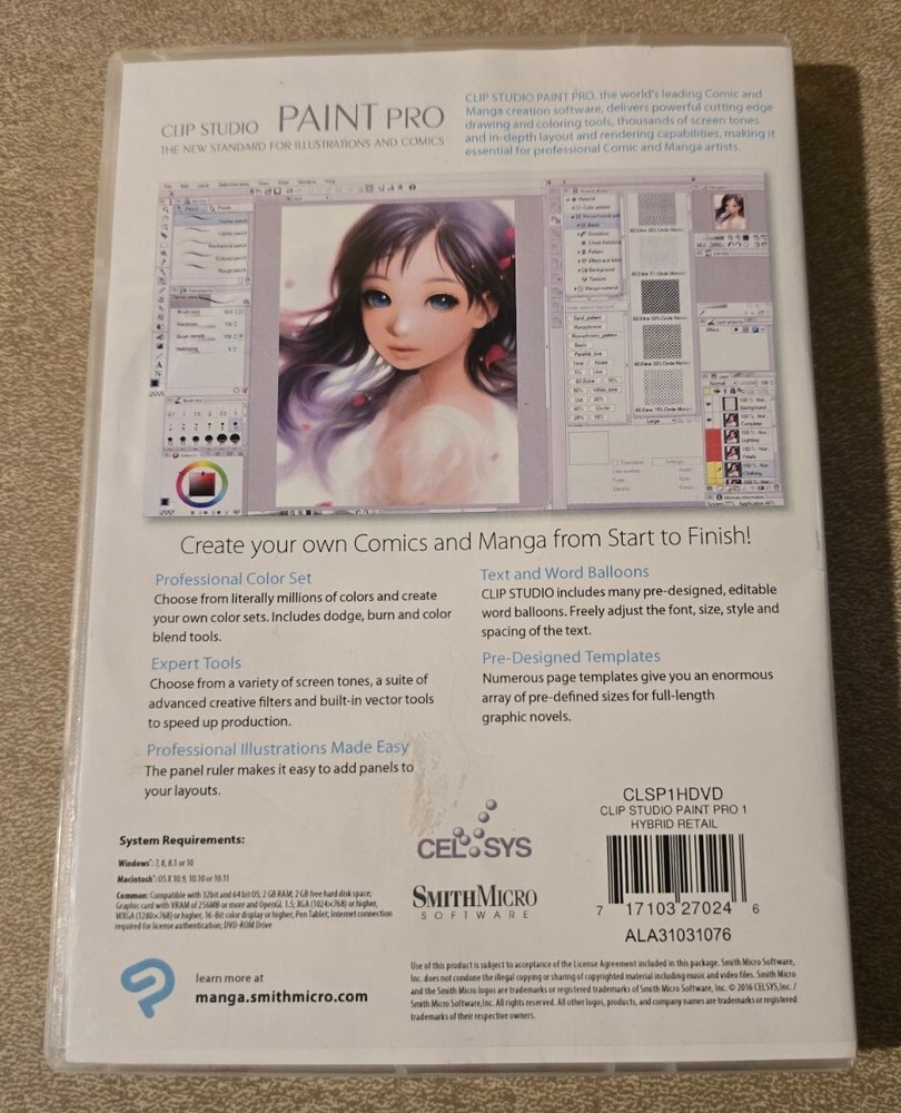 CLIP STUDIO PAINT PRO Full Version Windows & Mac....Free Shipping!