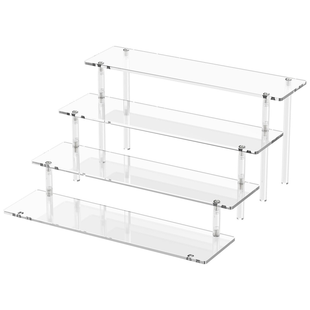 4 Tier Acrylic Display Risers, Clear Perfume Organizer Stand, Large Cupcake Stan