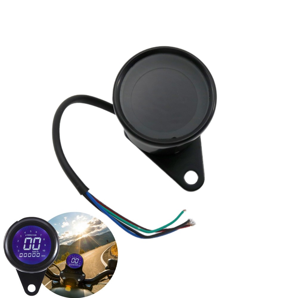LCD Digital Speedometer Odometer Tachometer For Motorcycles Universal