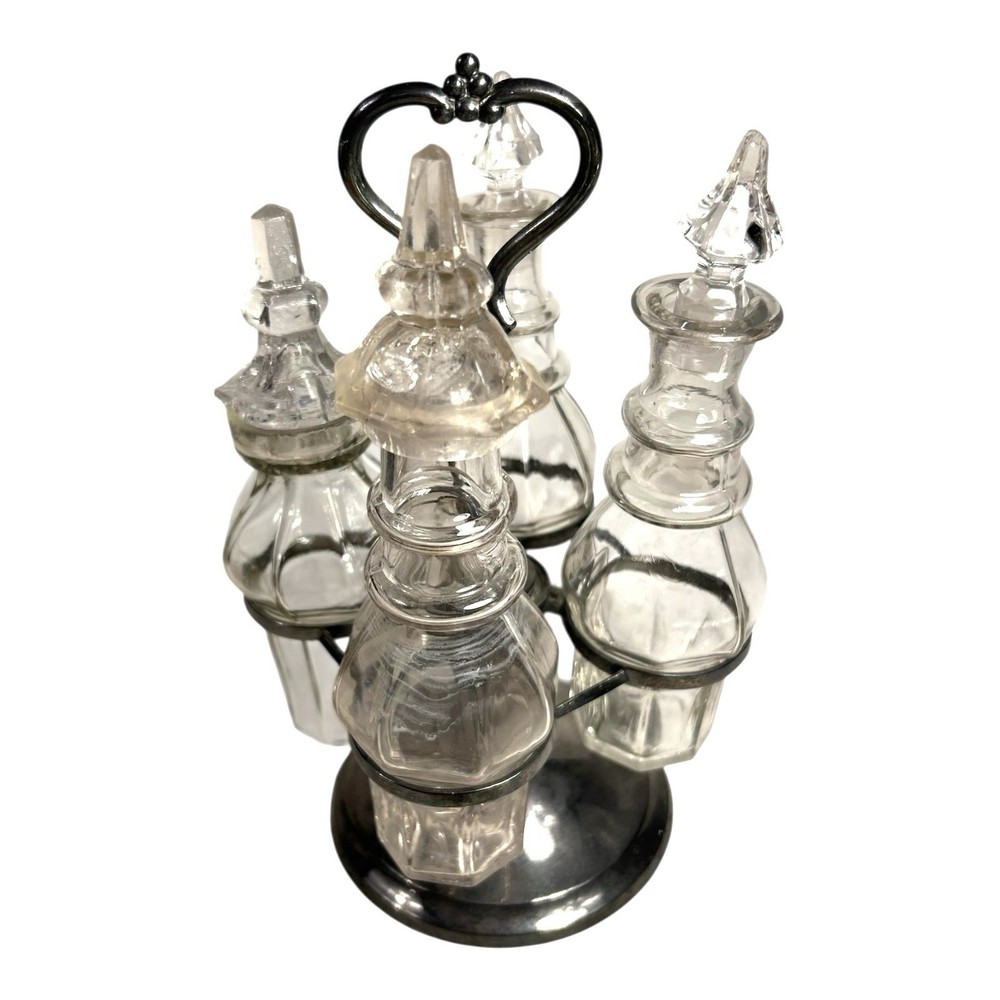 Antique Spinning 4 Piece Condiment Set