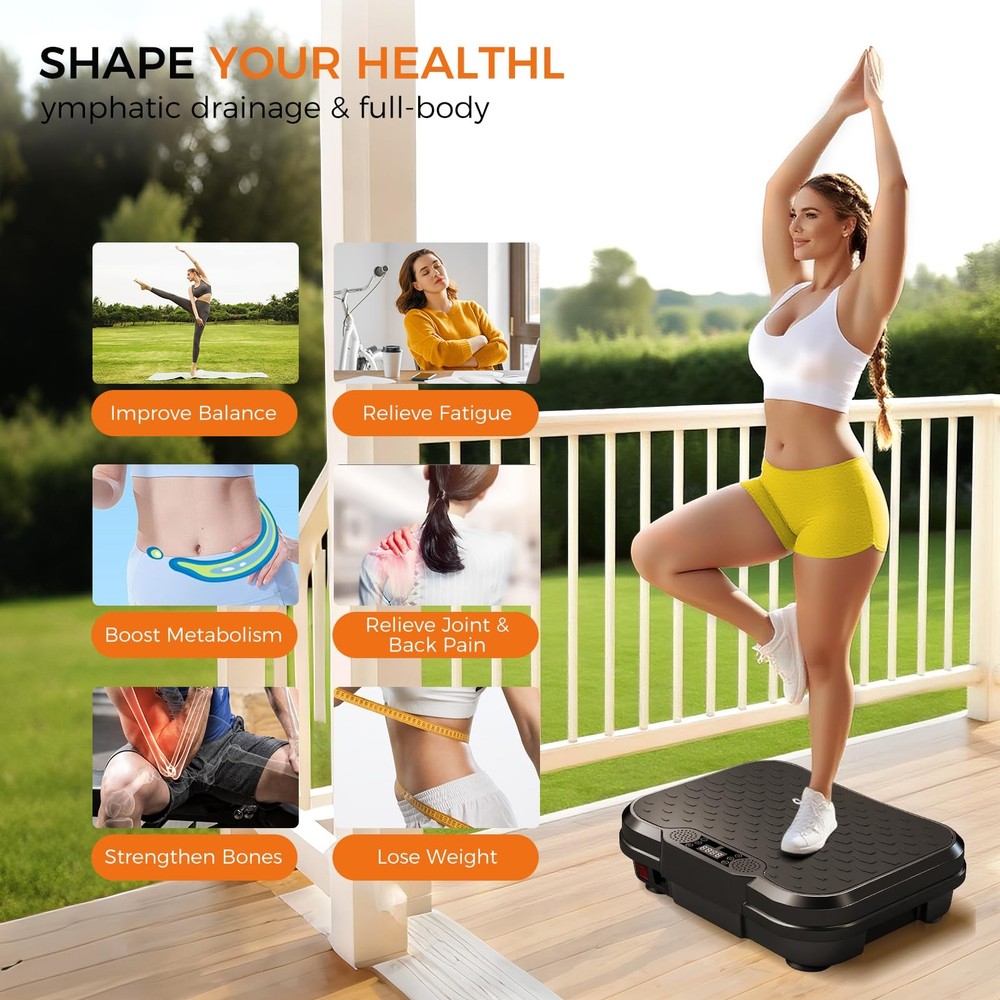 Vibration Plate Exercise Machine,Vibrating Platform for Lymphatic Drainage wi...