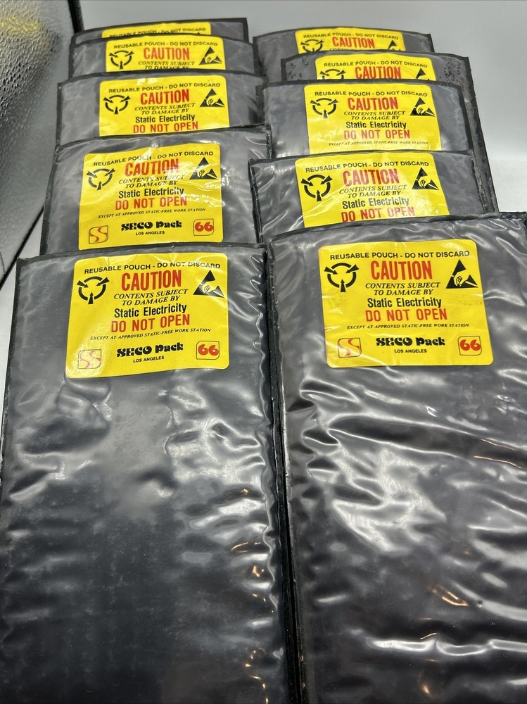 ( 10 ) SECO PAC Anti Static Reusable Pouch Static Shielding 5” X 12”