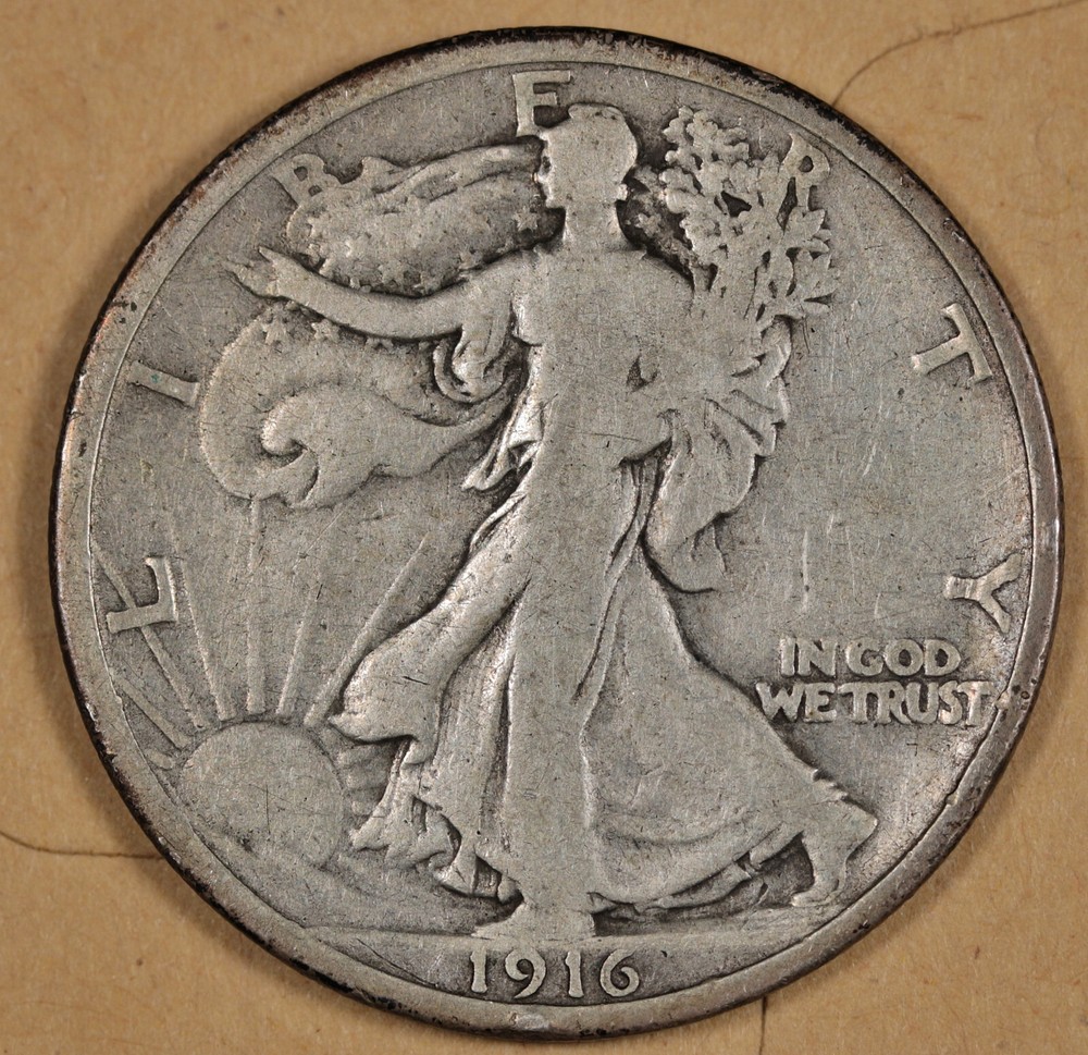 1916 Liberty Walking Half.  Fine.  194003