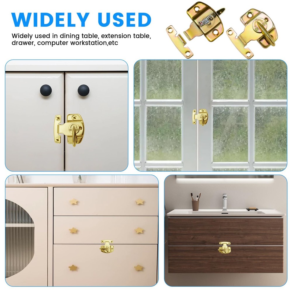 2 Pack Dining Table Locks Metal Spring Table Leaf Buckle Latches