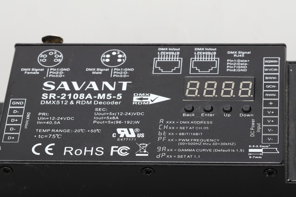 Savant SR-2108A-M5-5 DMX512 & RDM Decoder