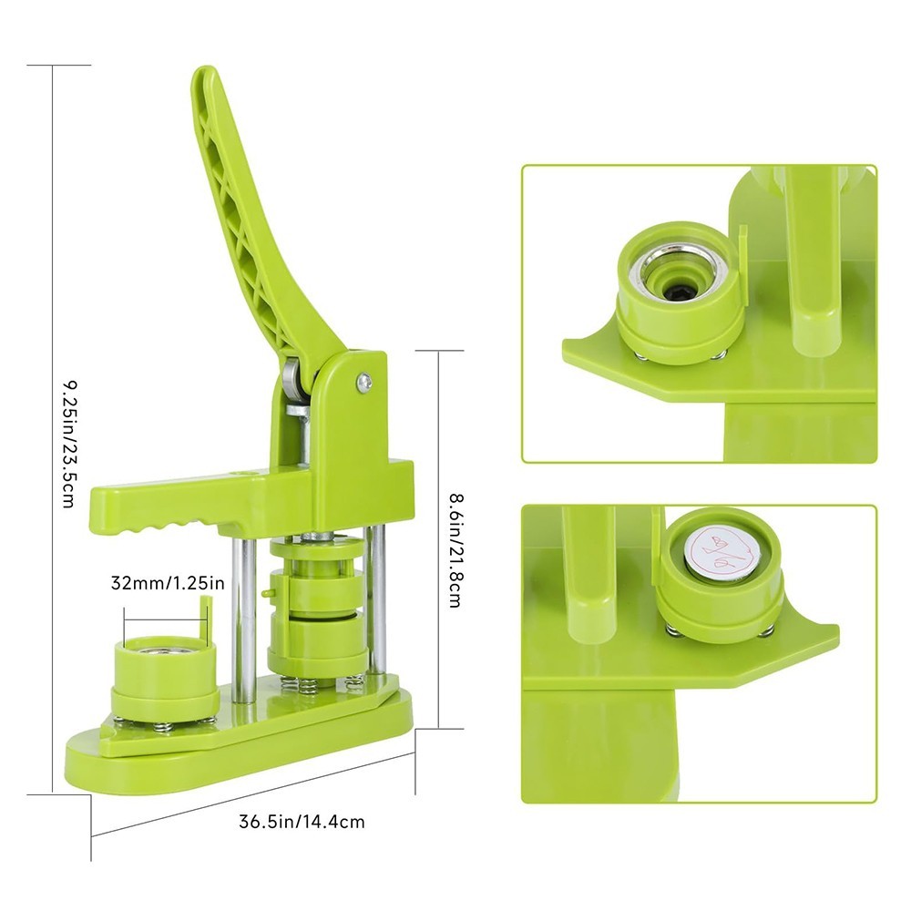 32mm/1.25" Button Maker Kit Button Maker Pin Badge Press Magnet Machine Cutter